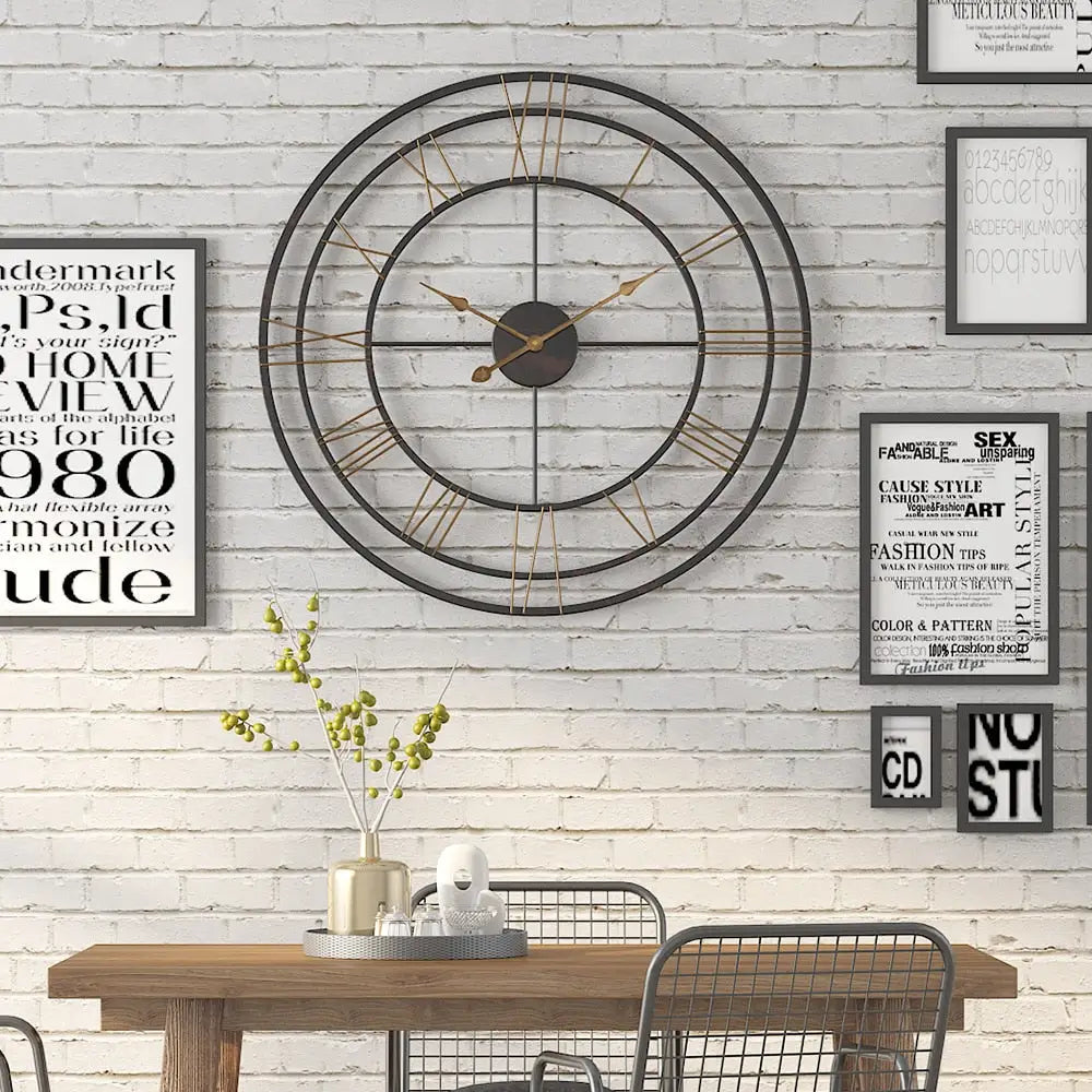 Wrought Iron Industrial Wall Clock – view 4