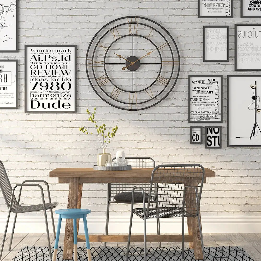 Wrought Iron Industrial Wall Clock – view 5