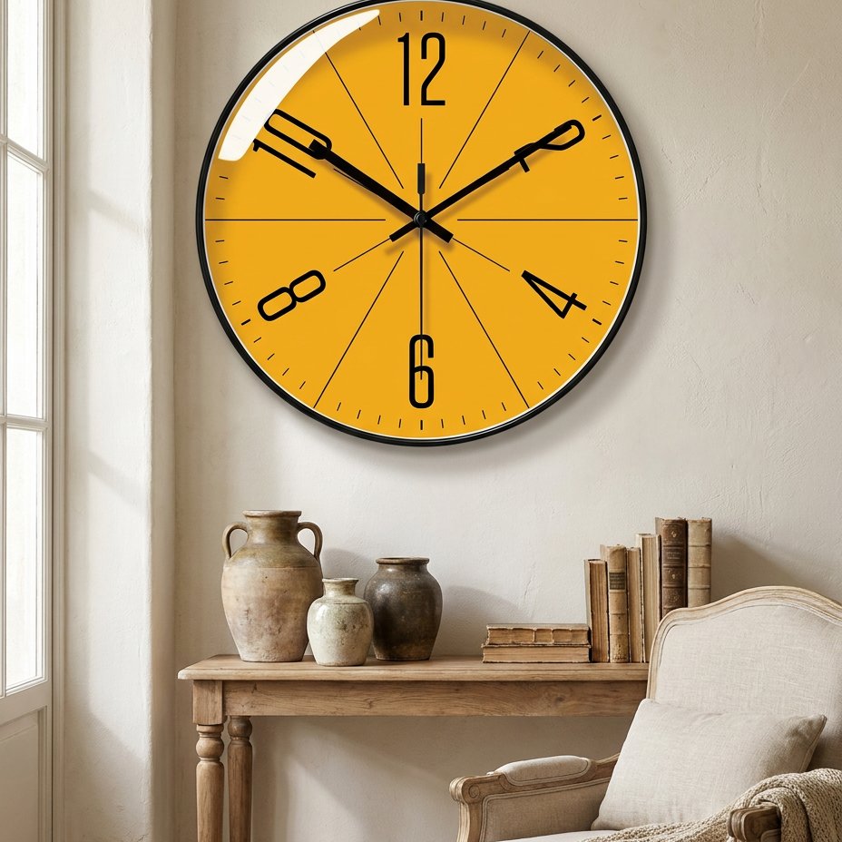 Yellow Dial Wall Clock – product image