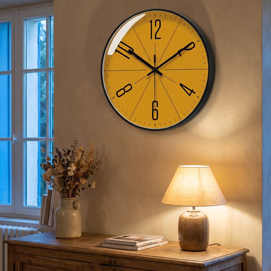 Yellow Dial Wall Clock – product view 3