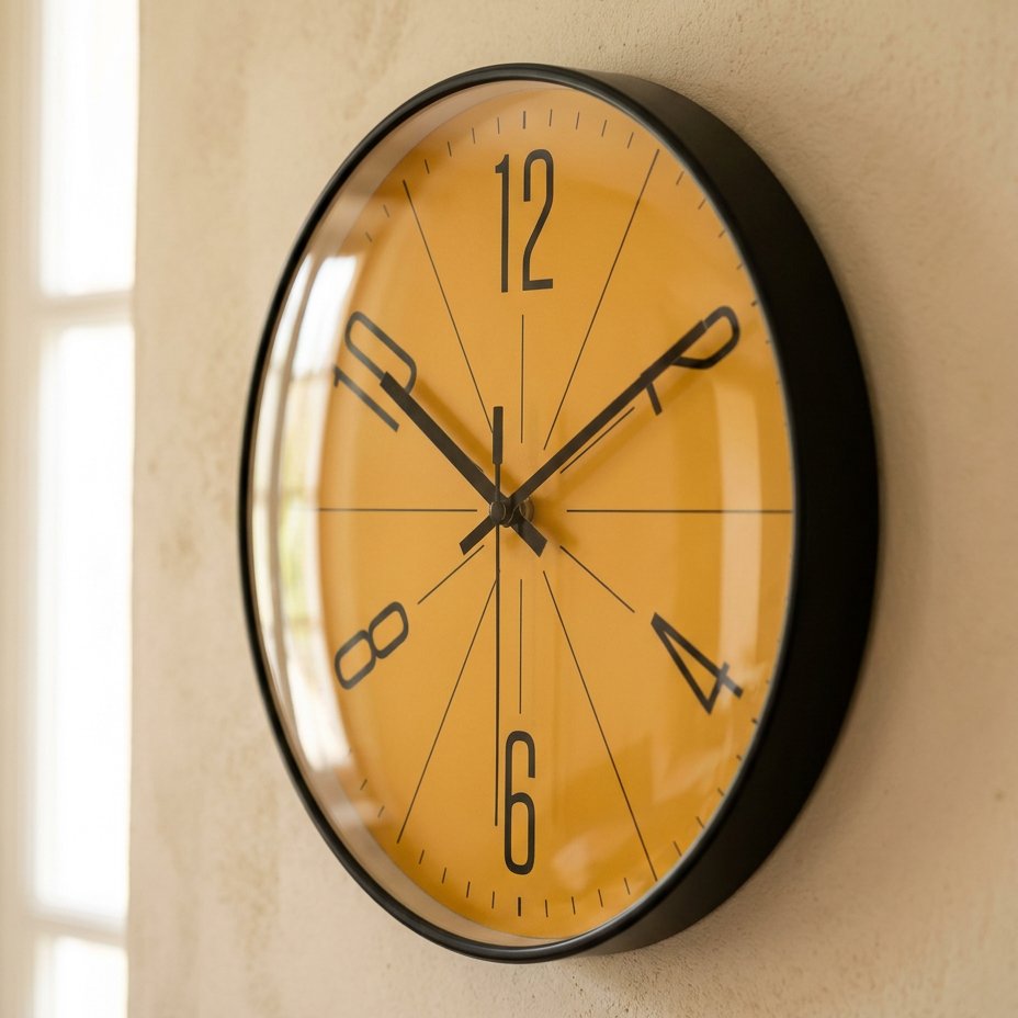 Yellow Dial Wall Clock – product view 4