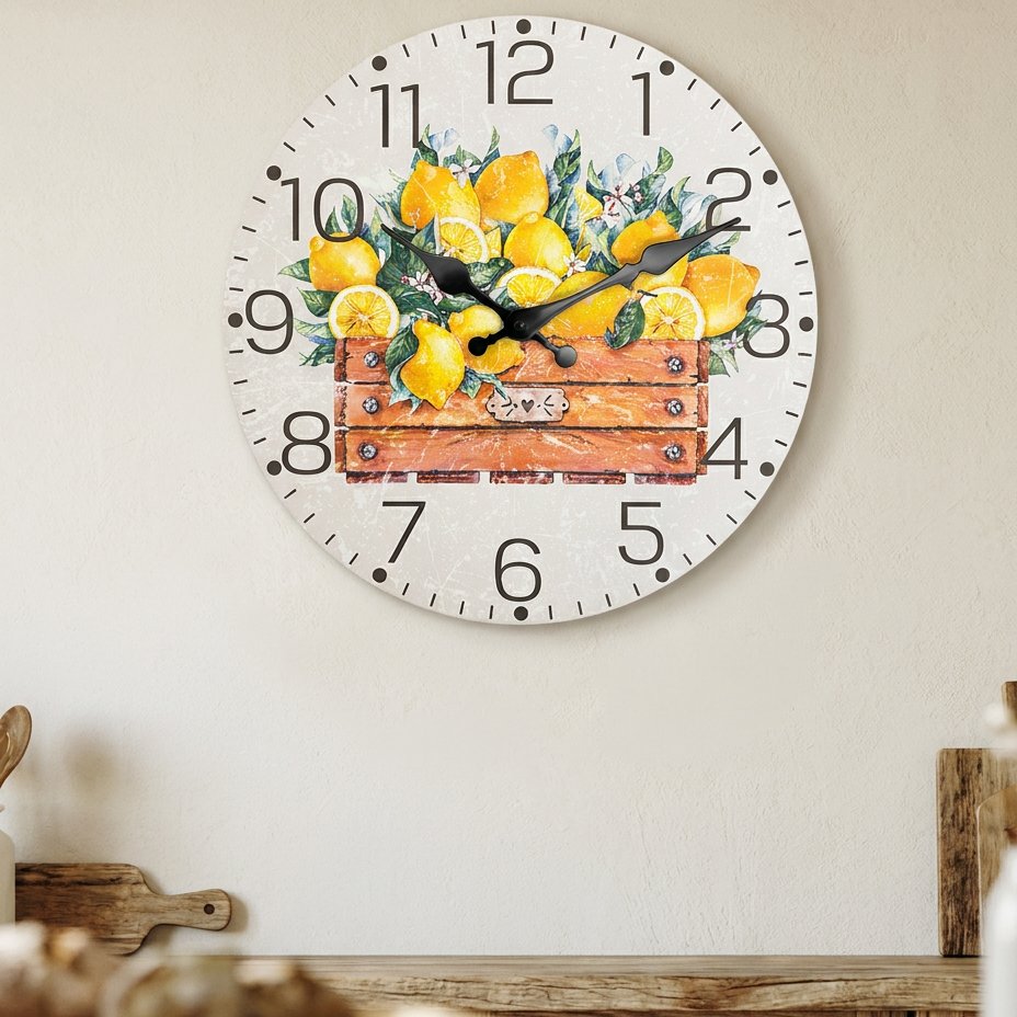 Yellow Lemon Kitchen Wall Clock – product image